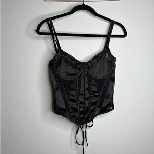 Fashion Nova Black Satin Corset
